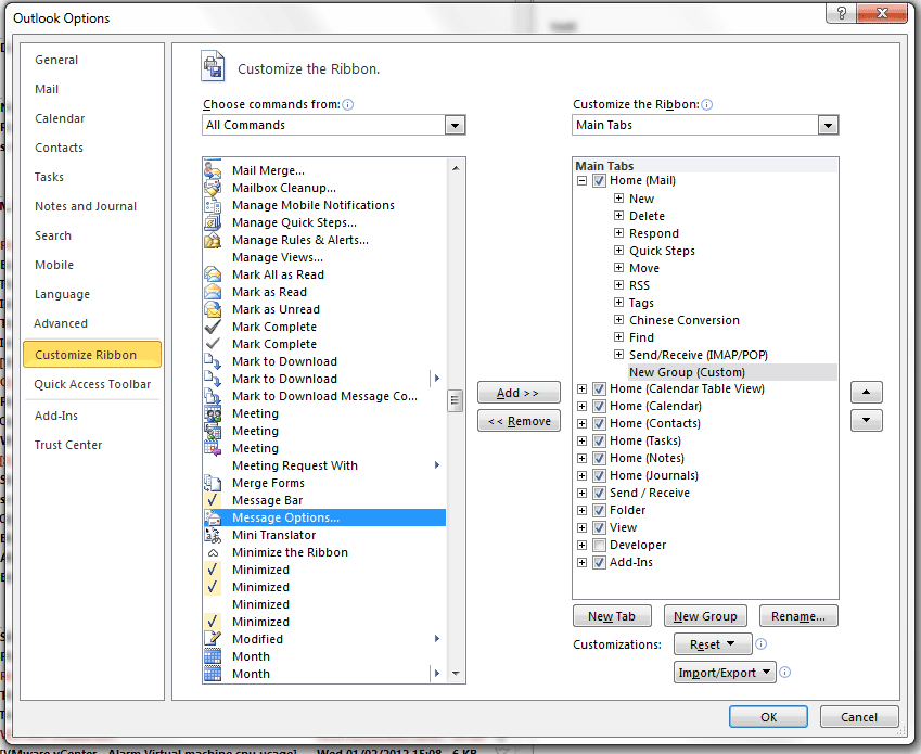 Outlook Options